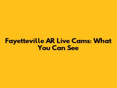 Fayetteville AR Live Cams: What You Can See