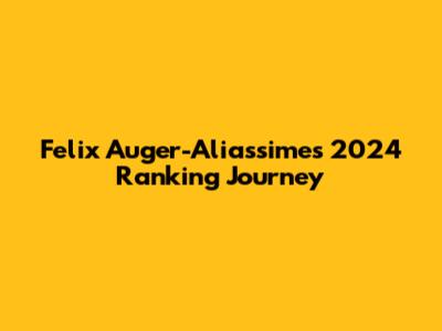 Felix Auger-Aliassime's 2024 Ranking Journey
