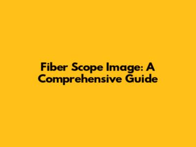 Fiber Scope Image: A Comprehensive Guide