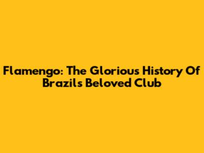 Flamengo: The Glorious History Of Brazil's Beloved Club
