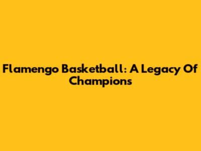 Flamengo Basketball: A Legacy Of Champions