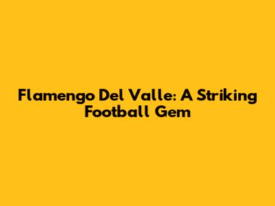 Flamengo Del Valle: A Striking Football Gem