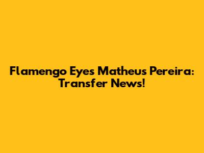 Flamengo Eyes Matheus Pereira: Transfer News!