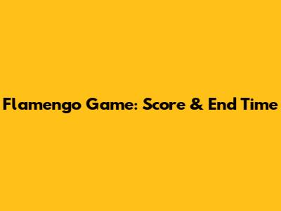 Flamengo Game: Score & End Time