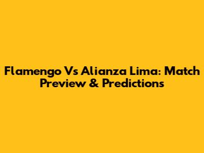 Flamengo Vs Alianza Lima: Match Preview & Predictions