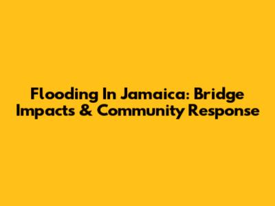 Flooding In Jamaica: Bridge Impacts & Community Response