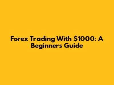 Forex Trading With $1000: A Beginner's Guide