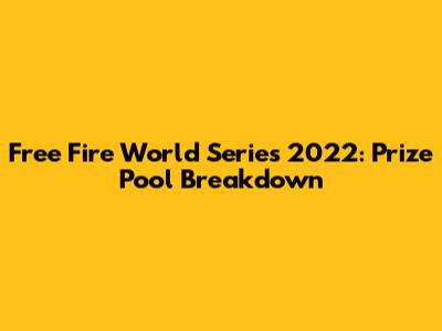 Free Fire World Series 2022: Prize Pool Breakdown