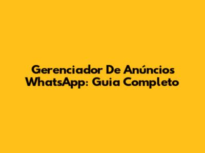 Gerenciador De Anúncios WhatsApp: Guia Completo