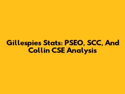 Gillespie's Stats: PSEO, SCC, And Collin CSE Analysis