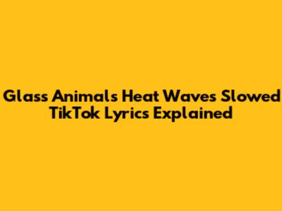 Glass Animals 'Heat Waves' Slowed TikTok Lyrics Explained