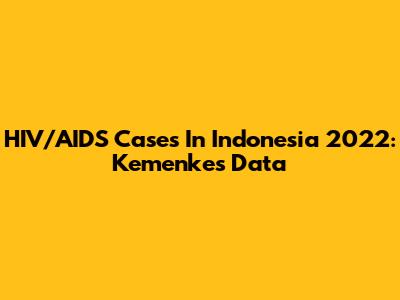 HIV/AIDS Cases In Indonesia 2022: Kemenkes Data