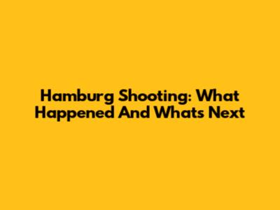Hamburg Shooting: What Happened And What's Next