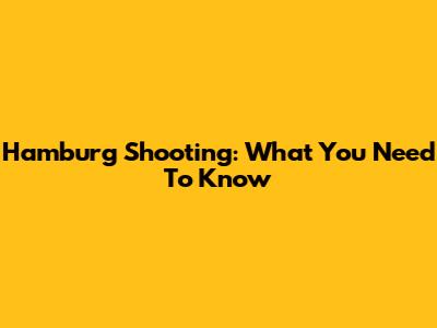 Hamburg Shooting: What You Need To Know