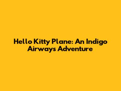 Hello Kitty Plane: An Indigo Airways Adventure
