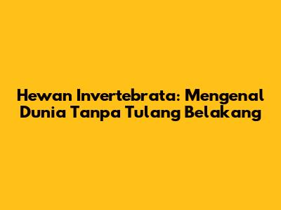 Hewan Invertebrata: Mengenal Dunia Tanpa Tulang Belakang
