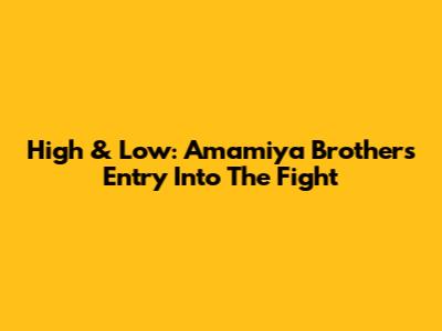 High & Low: Amamiya Brothers' Entry Into The Fight