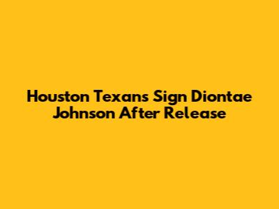 Houston Texans Sign Diontae Johnson After Release