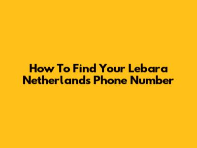 How To Find Your Lebara Netherlands Phone Number