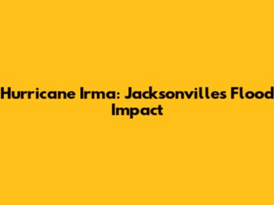 Hurricane Irma: Jacksonville's Flood Impact