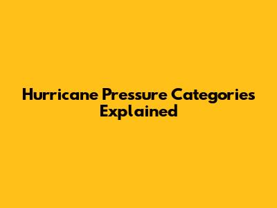 Hurricane Pressure Categories Explained