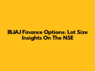 IBJAJ Finance Options: Lot Size Insights On The NSE