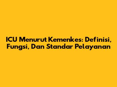 ICU Menurut Kemenkes: Definisi, Fungsi, Dan Standar Pelayanan