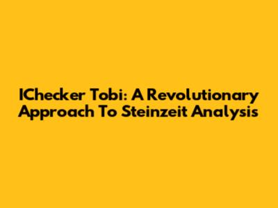 IChecker Tobi: A Revolutionary Approach To Steinzeit Analysis