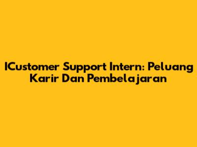 ICustomer Support Intern: Peluang Karir Dan Pembelajaran