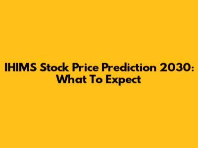 IHIMS Stock Price Prediction 2030: What To Expect