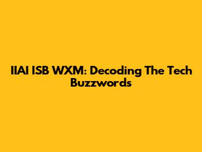 IIAI ISB WXM: Decoding The Tech Buzzwords