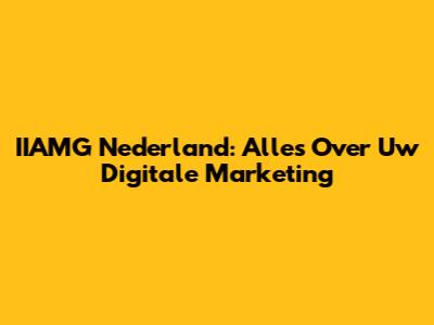 IIAMG Nederland: Alles Over Uw Digitale Marketing