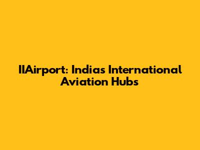 IIAirport: India's International Aviation Hubs