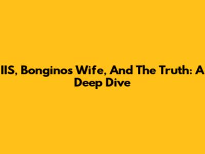 IIS, Bongino's Wife, And The Truth: A Deep Dive