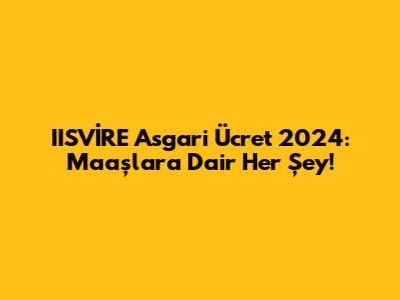 IISVİRE Asgari Ücret 2024: Maaşlara Dair Her Şey!