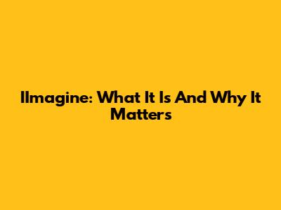 IImagine: What It Is And Why It Matters