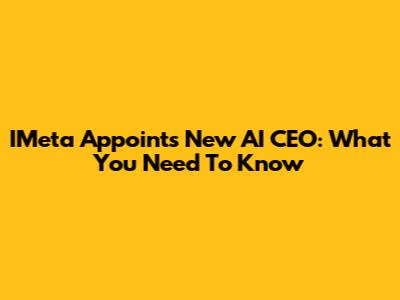 IMeta Appoints New AI CEO: What You Need To Know