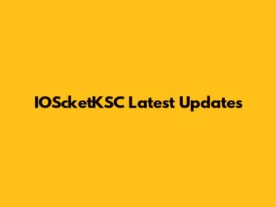 IOScketKSC Latest Updates