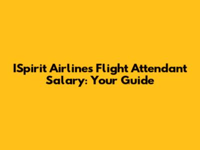 ISpirit Airlines Flight Attendant Salary: Your Guide