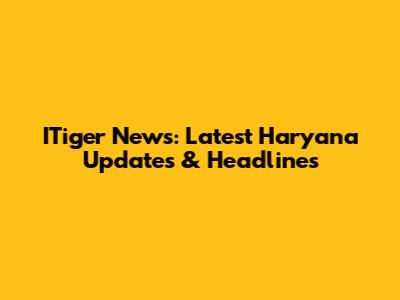 ITiger News: Latest Haryana Updates & Headlines