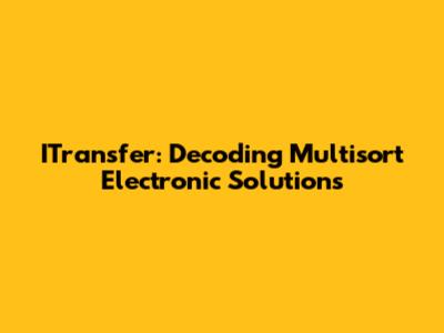 ITransfer: Decoding Multisort Electronic Solutions