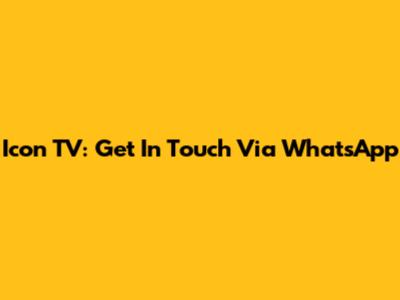 Icon TV: Get In Touch Via WhatsApp