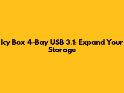 Icy Box 4-Bay USB 3.1: Expand Your Storage