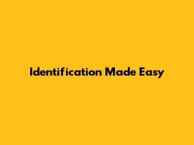 Identification Made Easy