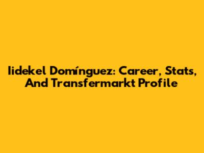 Iidekel Domínguez: Career, Stats, And Transfermarkt Profile
