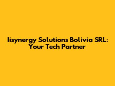 Iisynergy Solutions Bolivia SRL: Your Tech Partner