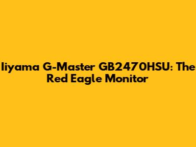Iiyama G-Master GB2470HSU: The Red Eagle Monitor