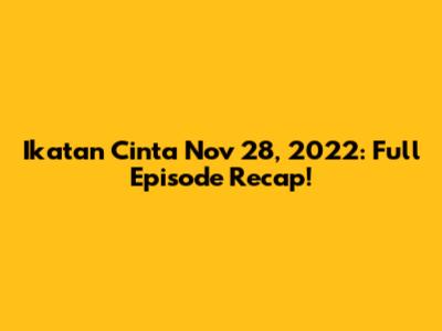 Ikatan Cinta Nov 28, 2022: Full Episode Recap!