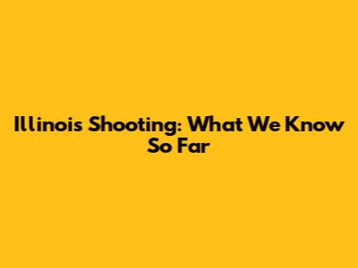 Illinois Shooting: What We Know So Far