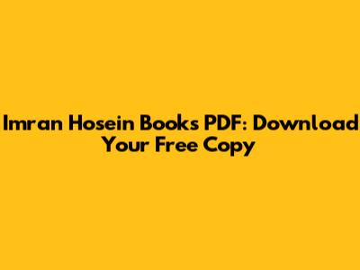 Imran Hosein Books PDF: Download Your Free Copy